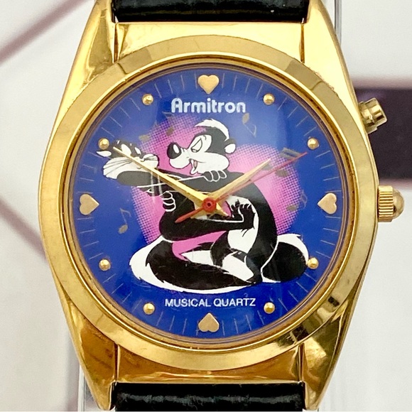Armitron Accessories - Vintage Armitron x Looney Tunes Pepe Le Pew Musical Watch “…Mood for Love” 🎵